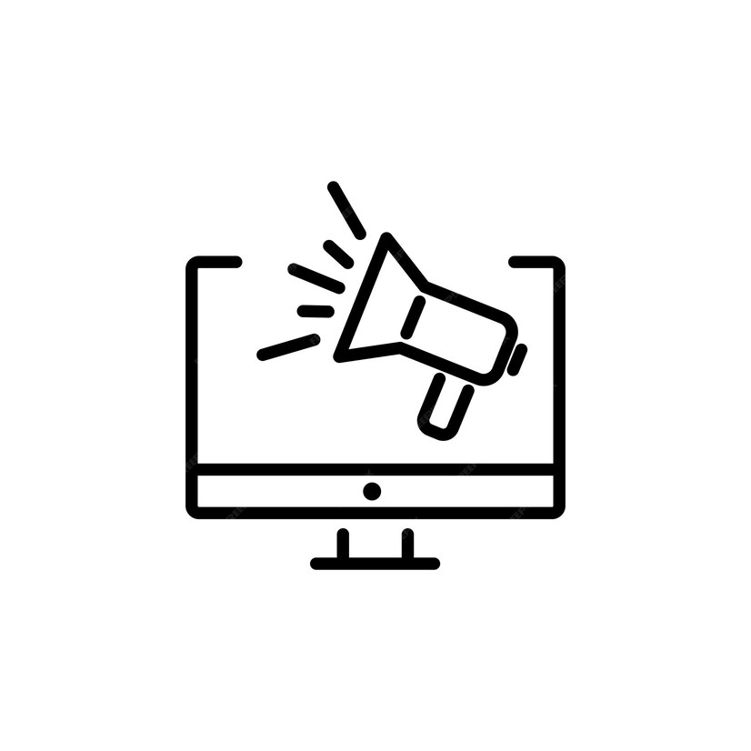 an illustrstion of a megaphone symbolising a freelance digital marketing expert in kollam